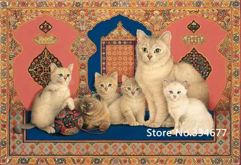 

High quality Cute cat Animal For Embroidery Needlework 14CT Counted Unprinted Aida DIY Cross Stitch Kits Handmade Art Wall Decor