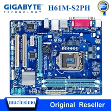 Материнская плата GIGABYTE GA-H61M-S2PH для настольных ПК H61 Socket LGA 1155 i3 i5 i7 DDR3 16G uATX UEFI биос оригинальная H61M-S2PH материнская плата