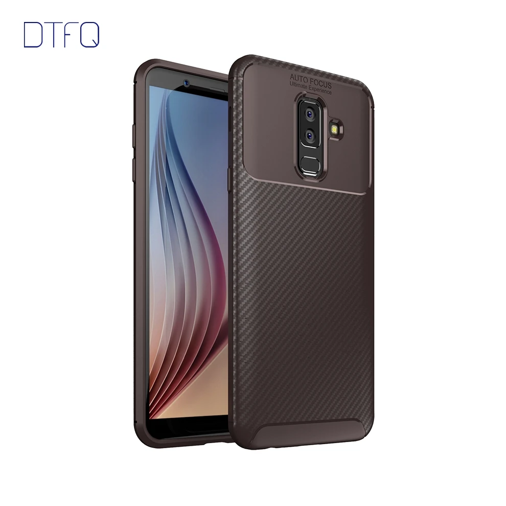DTFQ чехол из углеродного волокна для samsung Galaxy J3 J4 J6 Plus J7 2018 Мягкий силиконовый TPU J2