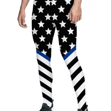 Тема Дня независимости Креативный дизайн синяя линия американский флаг шаблон Брюки мужские не прозрачные на День Благодарения с высокой талией Breat