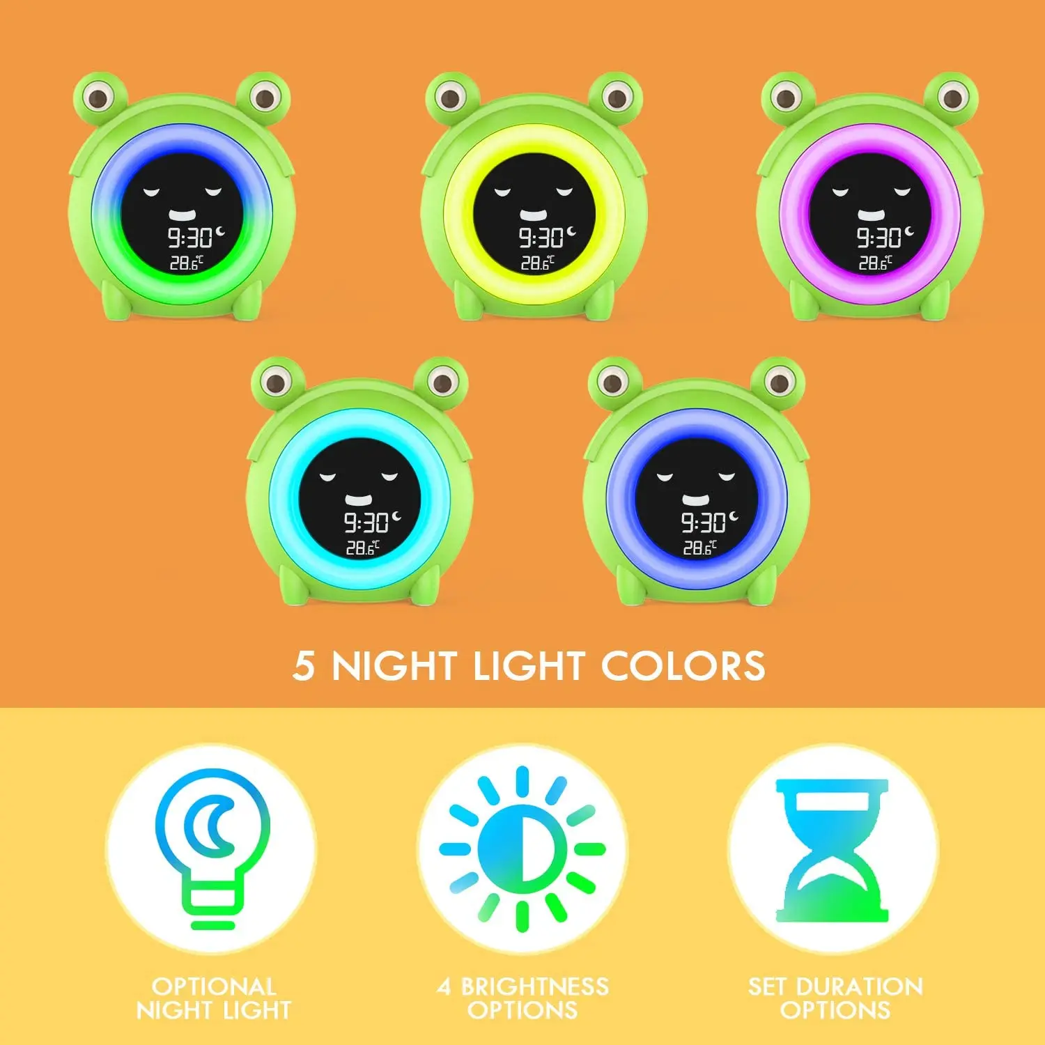 GOJOY Animal WakeUp Lamp Bedside Alarm Clock With Night Light