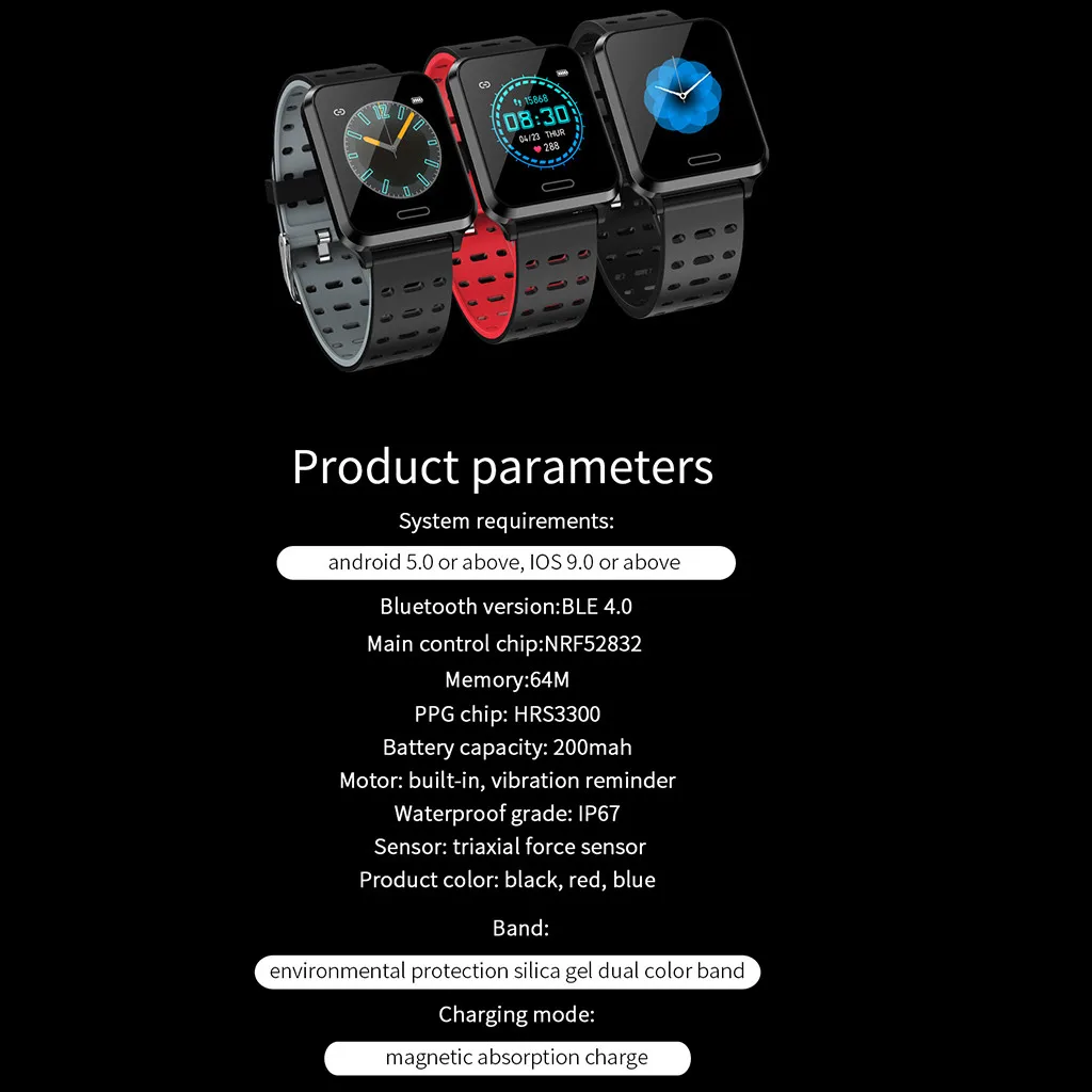Умные часы mosunx для Android iOS, спортивные, фитнес, калорийные, напульсник, умные часы, цветной экран, IP67, водонепроницаемые, умные часы