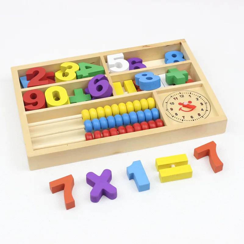 

Multi-functional Arithmetic Educational Toy Children Wood with Numbers Building Blocks Baby Mathematics Early Education Toy Wood