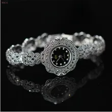 Серебро 925 пробы S925 Серебряные часы браслеты для женщин модные ювелирные изделия тайское ремесло Ретро Женские часы-браслет Новинка