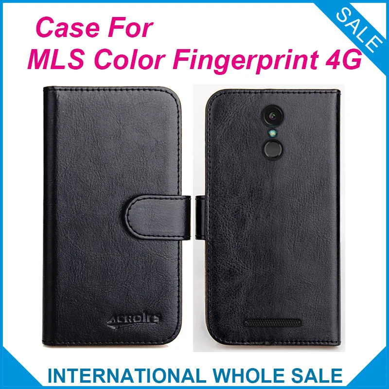 

Original! MLS Color Fingerprint 4G Case 6 Colors High Quality Flip Leather Wallet Case Cover Slots Phone Bag