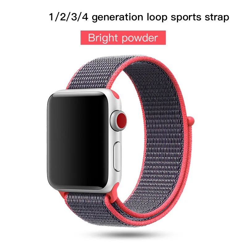 Sport Loop For Apple Watch Band Strap Apple Watch 4 Band 44mm 40mm Band 42mm 38mm Nylon Bracelet Watchband Series 3 2 1 4 - Цвет: bright powder