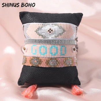 

Good Letter Evil Eye MIYUKI Bracelet Girl Bohemian Bracelets Pulseras Mujer Moda 2020 Delica Beads Bracelets Women Jewelry