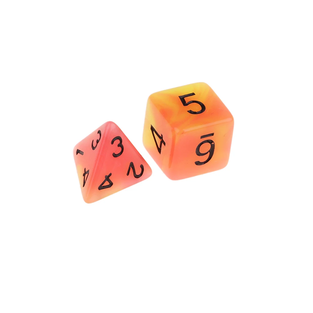 7pcs Multicolor Acrylic Polyhedral Luminous Dice for D&D RPG MTG Party Game Supplies 7 Polyhedral Dices 