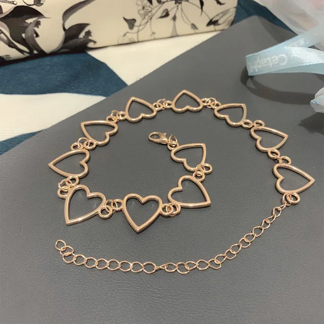 New Hollow Korean Sweet Love Heart Choker Necklace Statement Girlfriend Gift Cute Bicolor Necklace Jewelry Collier Femme 2022 6