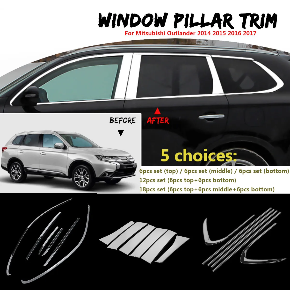 Накладка на окна автомобиля хромированная отделка из нержавеющей стали для