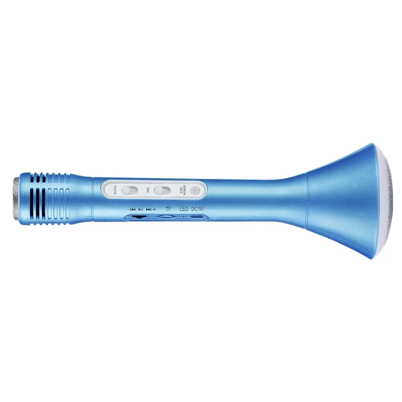 Blue Микрофон для караоке для детей, Детский микрофон Bluetooth с динамиком, беспроводной детский микрофон для караоке, портативный беспроводной пение Ma - Цвет: Blue
