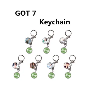 

Kpop GOT7 JB JinYoung Mark Jackson YoungJae BamBam YuGyeom Double Picture Metal Keychain Star Same Official Peripheral Fan Gifts
