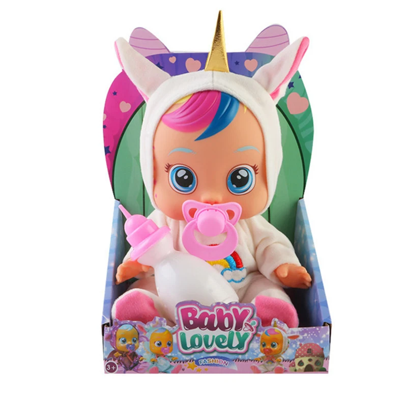 10 Inch Electric Tearing Dolls Animal Unicorn Baby Toy Full Silicone Reborn Baby Doll Drinking Surp 10 Inch Electric Tearing Dolls Animal Unicorn Baby Toy Full Silicone Reborn Baby Doll Drinking Surp