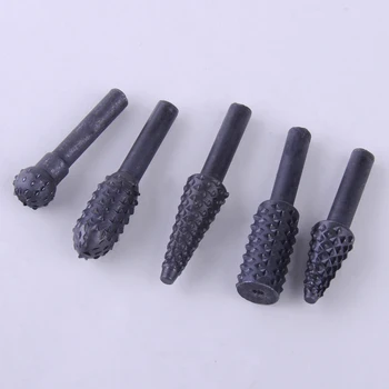 

LETAOSK 5pcs Black Steel Rotary Burr Set 1/4" 6mm Shank Wood Carpentry Rasp Drill Bits Accessories