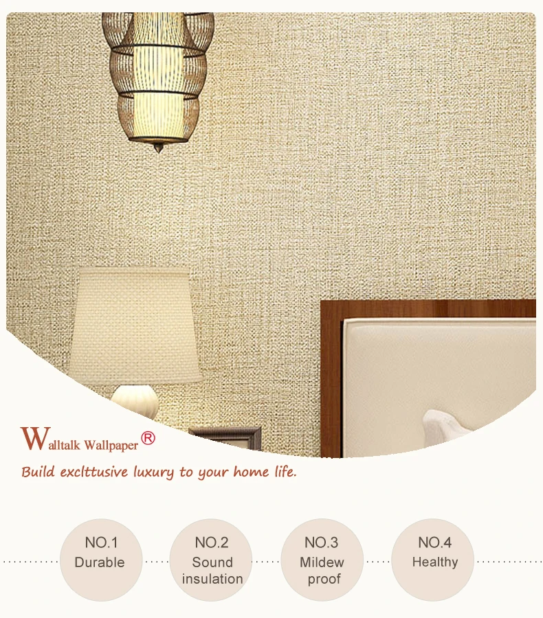Modern brief Waterproof PVC Embossed Linen Texture Wallpaper Plain Solid Living Room Bedroom Cloth Shop Home Decor Wall Paper