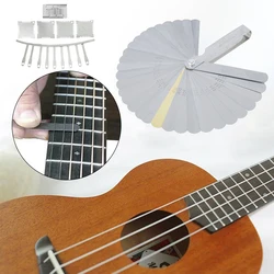 Kit d'outils de réparation et d'entretien de guitare, organisateur de cordes, règle d'action, jauge, outil de mesure, clé, jeu de fichiers 