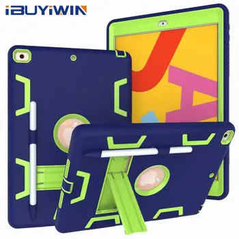 

Heavy Shockproof Case for iPad 10.2 2019 7th Gen A2198 A2220 10.2" Tablet Funda Capa Cover With Pencil Holder for Kids