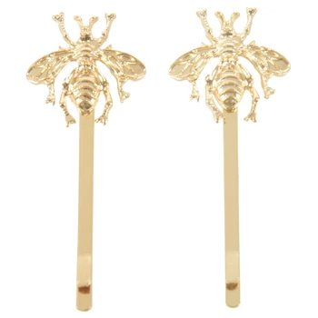 

2pcs Girls Style Gold Bee Exquisite Hairpin hairclip Side clip Hair Accessories