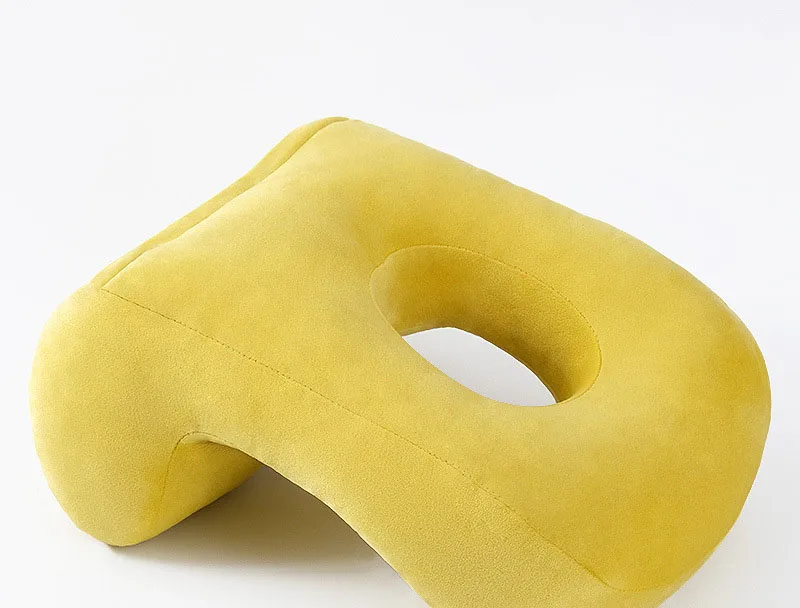 lemon yellow Подушка для сна, офисный стол, школьный стол, дневное кресло-Подушка для сна, подголовник для путешествий, креативный подарок, бархат - Цвет: lemon yellow