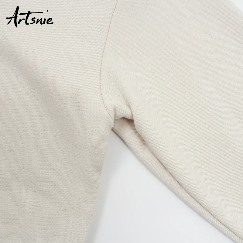 Artsnie cartoon character print women sweatshirt o neck long sleeve oversized hoodies winter knitted sweatshirts female