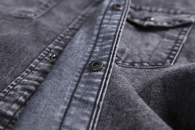 Cotton Shirt Denim Shirt Men Casual Shirt Summer