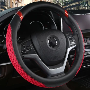 

Universal 38cm Auto Car Steering Wheel Cover Summer Ice Silk Anti-slip Steering Covers for BMW RVA4 Toyota Mazda VW Red Black