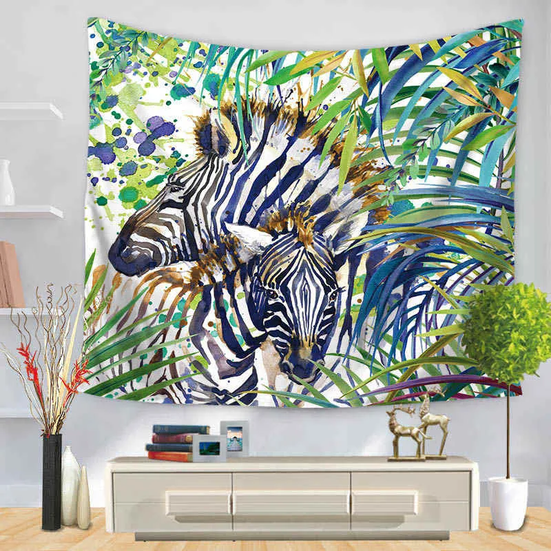 150cm×200cm Tapestry Wall Hanging Carpet Throw Yoga Mat for Home Bedroom Decoration - Цвет: Zebra 5