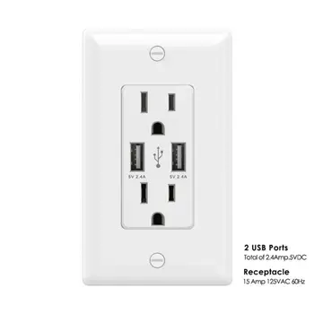 

US Standard Dual USB Wall Socket Double 2.1A Universal Plug Port Power Adapter Dropshipping
