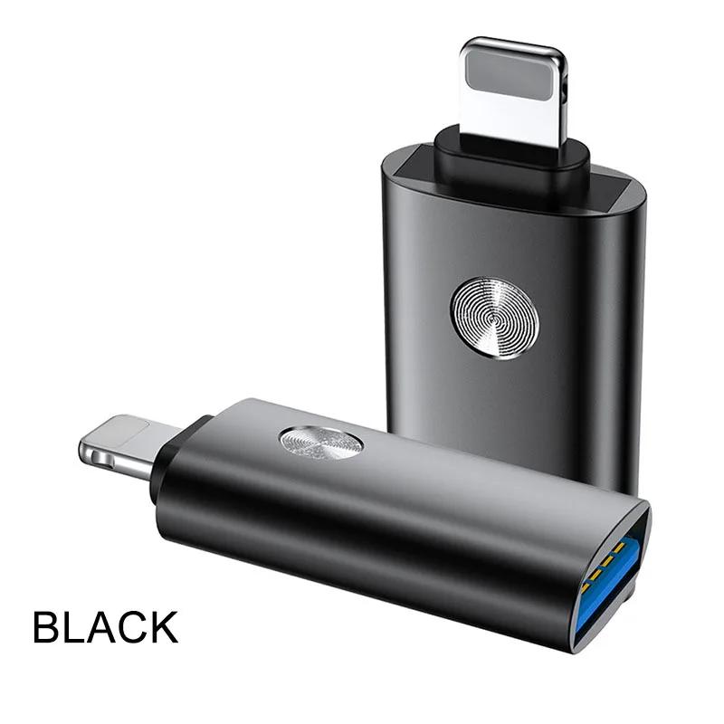 Для iPhone OTG адаптер 8 Pin к USB 3,0 для iPhone 11 XS X XR 7 8 6 Plus адаптер конвертер только для iOS13 выше для U диск мышь - Цвет: Черный