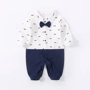 

Newborn baby children's clothing baby boy body suit striped small bow tie baby dress loaded baby out clothes