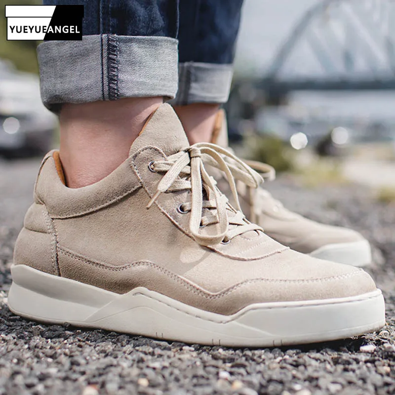 2019 Autumn Brand Genuine Cow Suede Round Toe Casual Leather Shoes Men Vintage Breathable Sneakers Ankle Male |