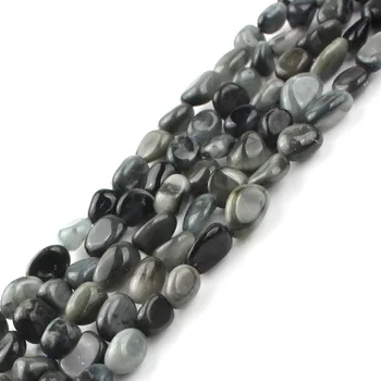 

Irregular 8-10MM Natural Grey Hawk Eye Stone Beads Loose Spacer Beads for Diy Jewelry Making Fashion Bracelet Necklace 15 Inch