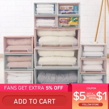 

Eco-Friendly Clothes Storage Box Case Plastic Storage Box Drawer Type Underwear Bra Socks Tie Organizer Thickened Quilt Storage