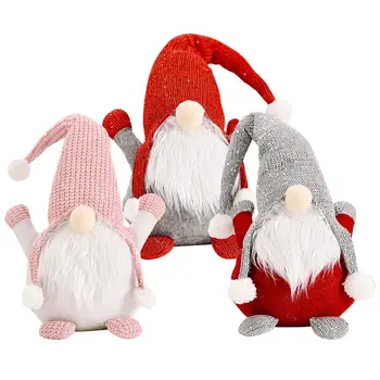 

Christmas Striped Cap Faceless Gnome Santa Doll Pendant Nordic Gnome Land God Doll Christmas Tree Hanging Ornaments Doll Decor