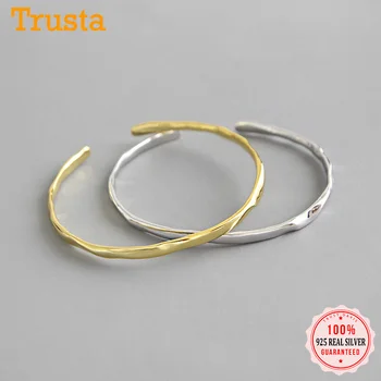 

Trustdavis Fashion Genuine 925 Sterling Silver Sweet Irregular Adjustable Bangle Bracelet For Women Wedding Jewelry Gift DS2395