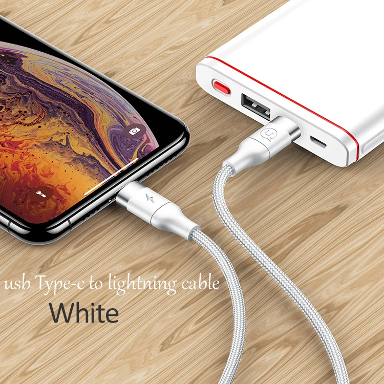 USAMS 2 в 1 usb кабель PD для iPhone xs max xr 8 7 6 plus 11 ipad pro macbook быстрое зарядное устройство для usb c к Lightning зарядный кабель - Цвет: C to IP white