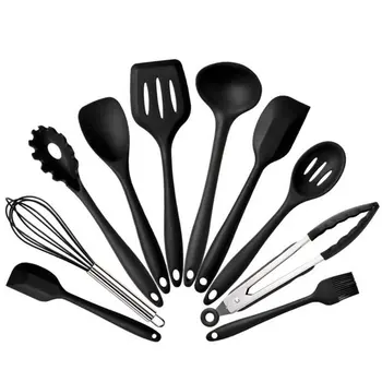 

11Pcs Silicone Cookware Set Heat Resistant Non-stick Safe Cooking Baking Tool Kit Utensils Kitchen Accessories With Storage Box