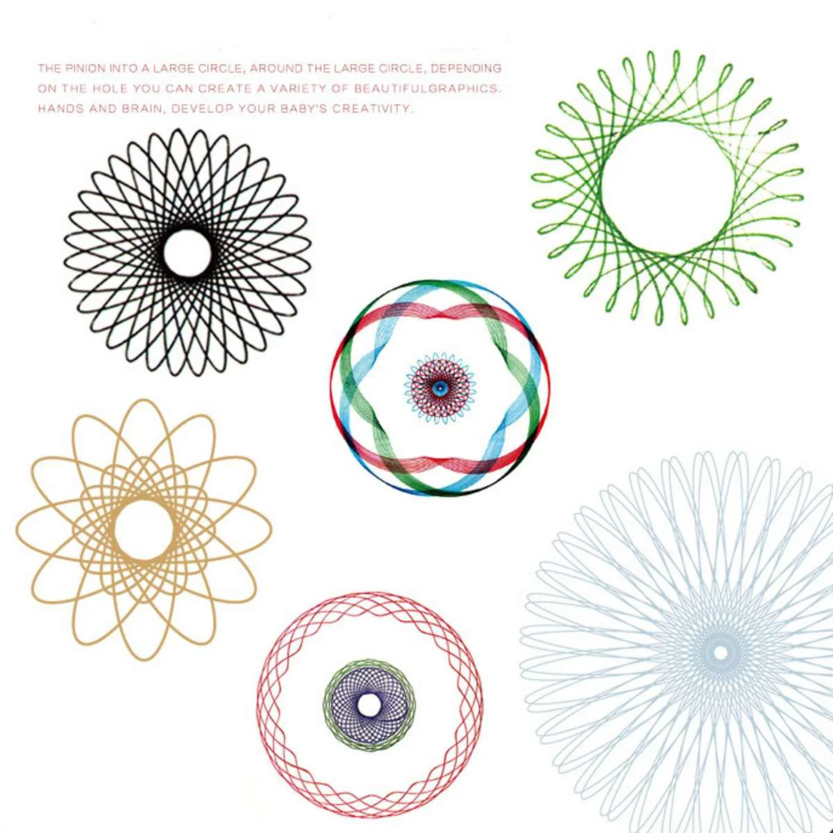 22 шт. Spirograph игрушки для рисования набор блокирующиеся зубчатые колеса для рисования аксессуары для рисования креативная развивающая игрушка Spirograph s