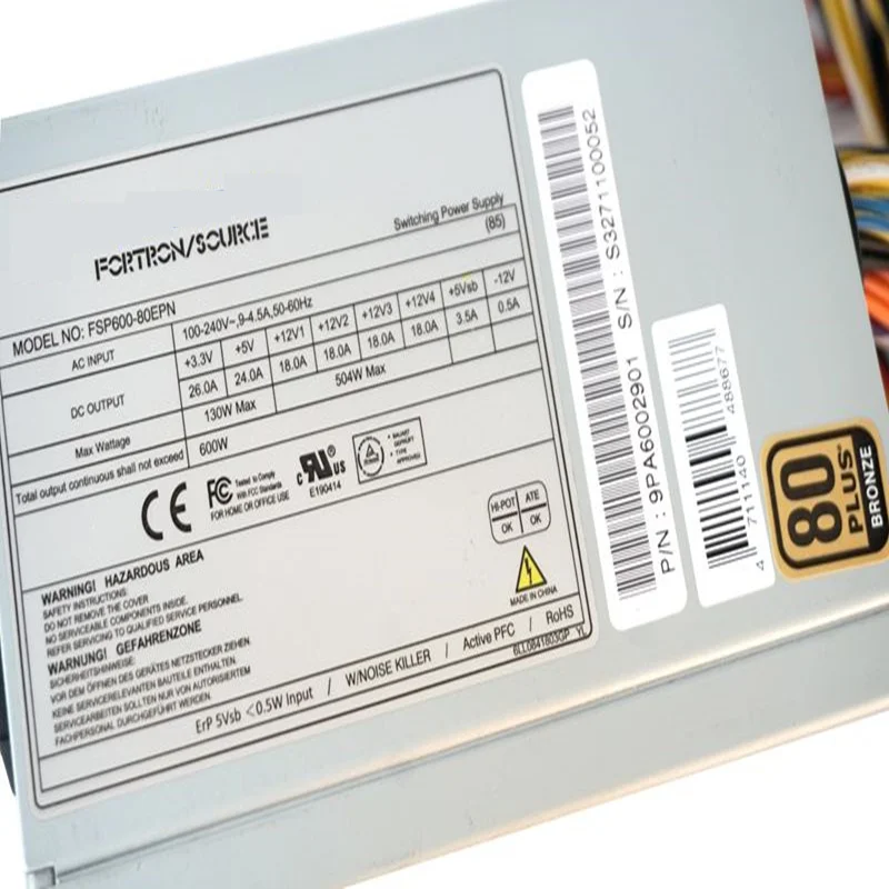 FSP600-80EPN FSP 80 플러스 브론즈용 오리지널 전원 공급 장치, 600W