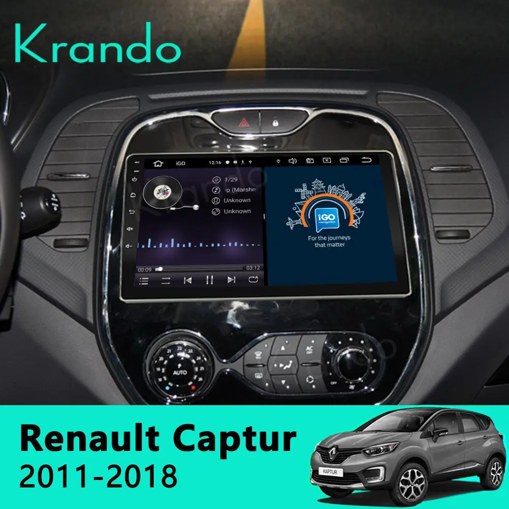Krando Android 10 0 9 &quotIPS Full Touch автомобильное мультимедийное радио для Renault Captur 2011 2018