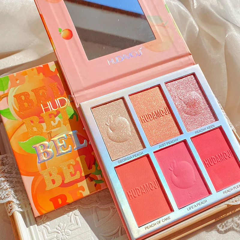 6 Color Matte Highlighter Palette Pearly Blush Shiny Eyeshadow Palette Multifunctional Face Makeup Female Cosmetics