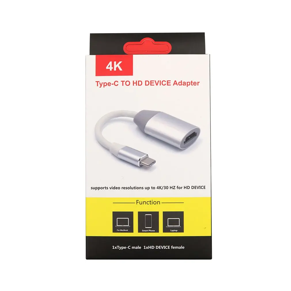 Алюминиевый usb type C к HDMI адаптер USB 3,1 USB-C к HDMI адаптер кабель конвертер для Macbook Chromebook