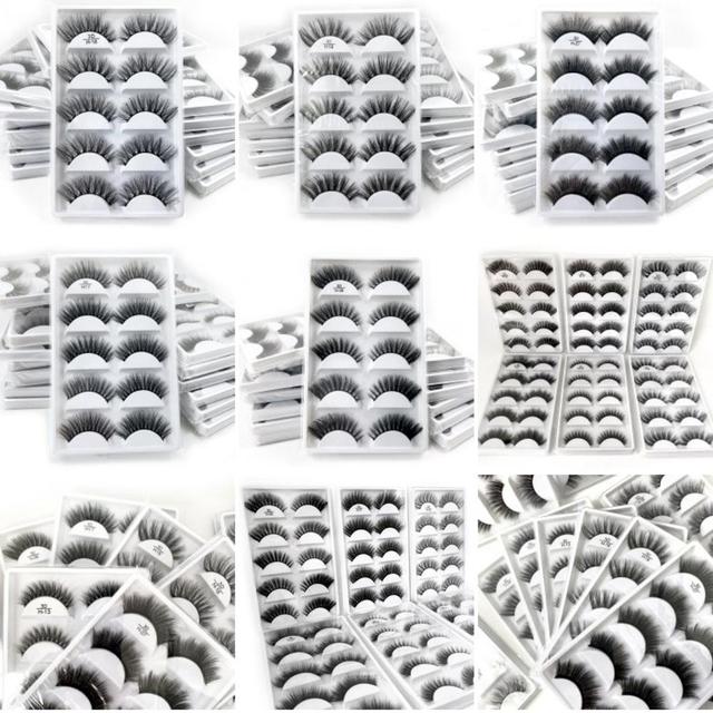 Eyelashes 2/10/30/50 Boxes 5 Pairs 3D Mink Lashes Bulk Natural False Eyelashes Soft makeup Eye Lashes cilios H13 G806
