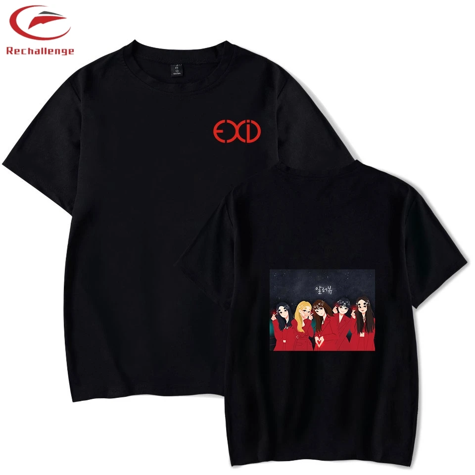 

EXID T shirts Men's Print Clothing White New Style EXID Clothing Print Hip-Hop Clothing 2019 Summer Men T shirts