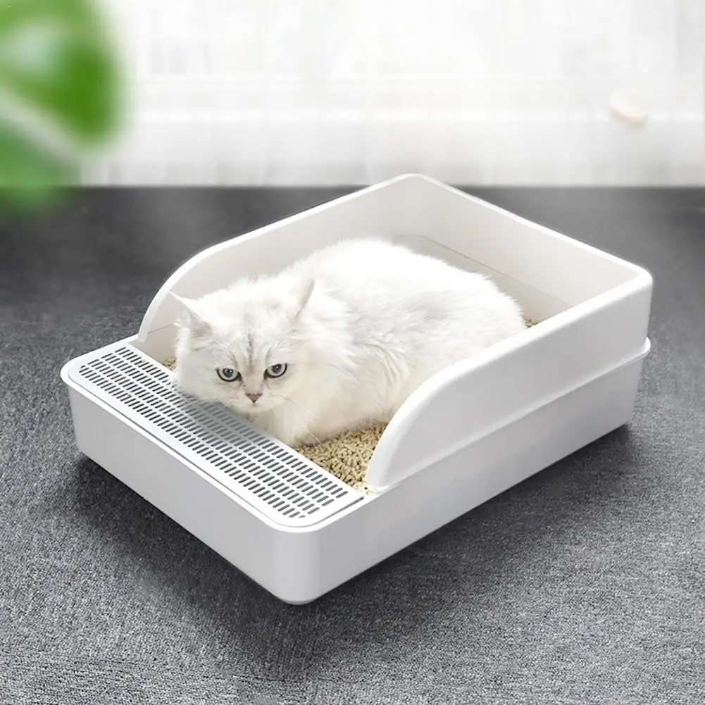 Кошачий ящик для мусора анти-всплеск полузакрытый дезодорант туалет для домашнего животного Собаки Постельное белье кошачий Туалет песочница с лопатой для кошек маленькие собаки