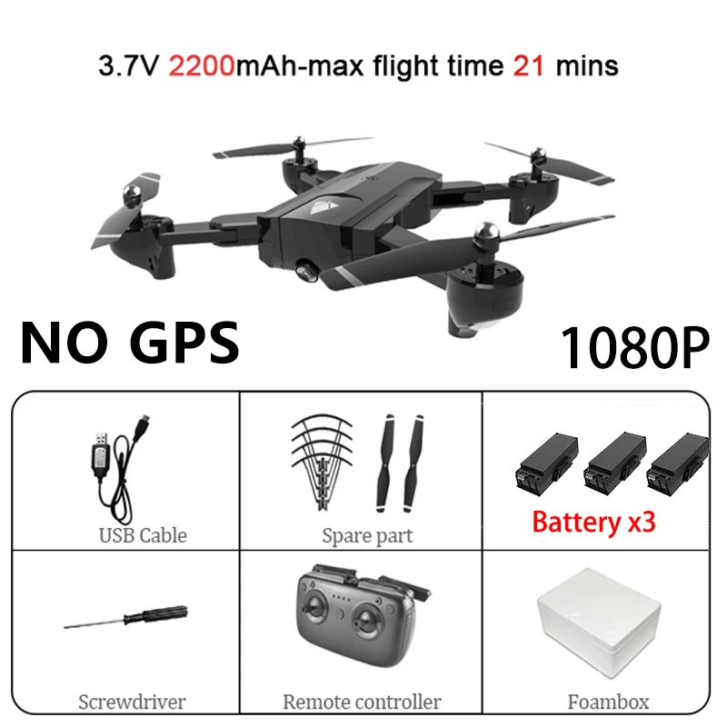 SG900 Wifi Радиоуправляемый Дрон с 720P 4K HD Двойная камера gps слежение за мной Квадрокоптер FPV Профессиональный беспилотник долгий срок службы батареи игрушка для детей - Цвет: Black 1080P 3B