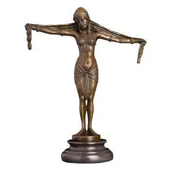 

ArtsHom DS-123 Sexy India Woman Belly Dance Bronze Statue Sculpture Female Figurine for Hotel Hall Decoration bronze Art decor