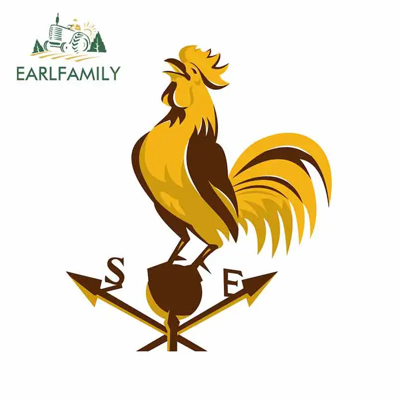 EARLFAMILY 13cm x 11.4cm for Rooster Cockerel Crowing Car Bumper Window Stickers Vinyl Sticker Fashion Scratch-proof Decal | Автомобили и