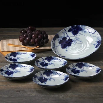 

1pcs Ceramic Irregular Cookware Sushi Tableware Fruit Bowl Saucer Dessert Dinner Plate Japanese Style Fish Plate Salad Plate