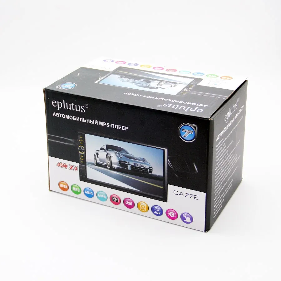 Мультимедийная Bluetooth автомагнитола 2 din c 7" LCD монитором Eplutus CA772 Аndroid IOS AUX USB камера заднего вида